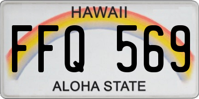HI license plate FFQ569