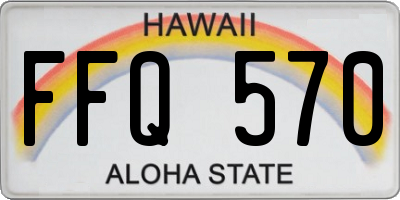 HI license plate FFQ570