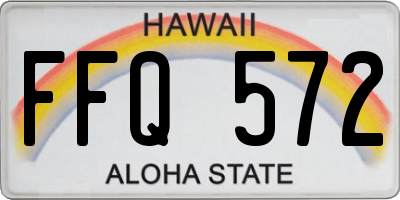 HI license plate FFQ572