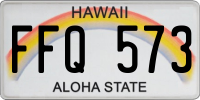 HI license plate FFQ573