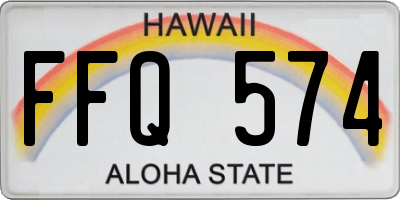 HI license plate FFQ574
