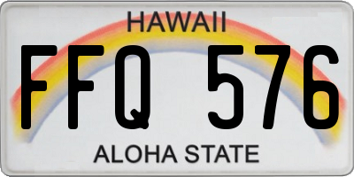 HI license plate FFQ576