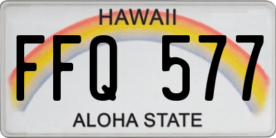 HI license plate FFQ577
