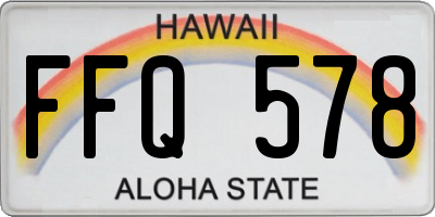 HI license plate FFQ578