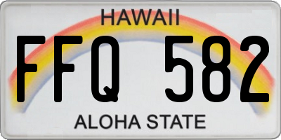 HI license plate FFQ582