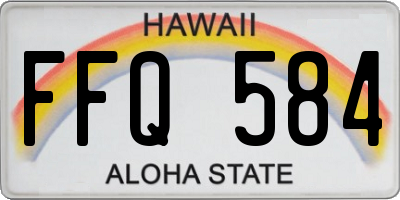 HI license plate FFQ584