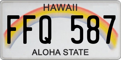 HI license plate FFQ587