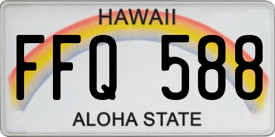 HI license plate FFQ588