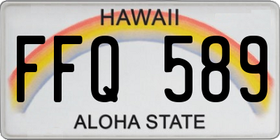 HI license plate FFQ589