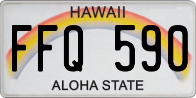 HI license plate FFQ590