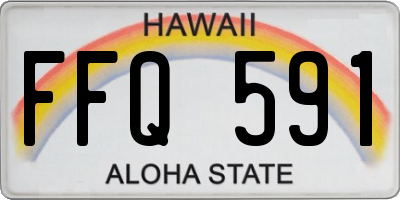 HI license plate FFQ591
