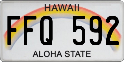 HI license plate FFQ592