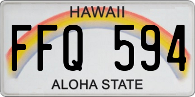 HI license plate FFQ594