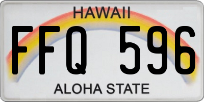 HI license plate FFQ596