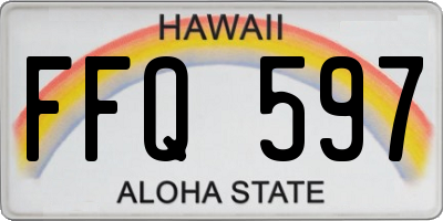 HI license plate FFQ597