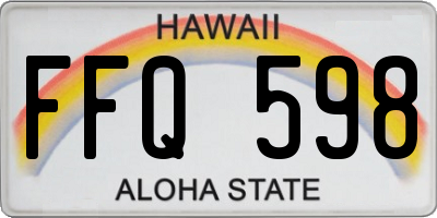 HI license plate FFQ598