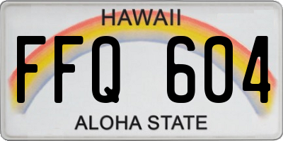 HI license plate FFQ604