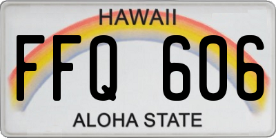 HI license plate FFQ606
