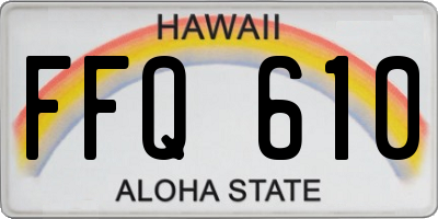 HI license plate FFQ610