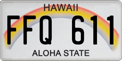 HI license plate FFQ611