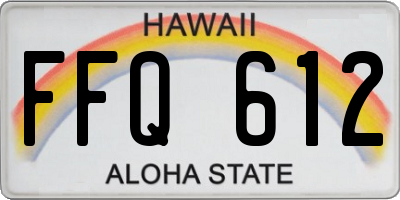 HI license plate FFQ612