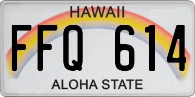 HI license plate FFQ614