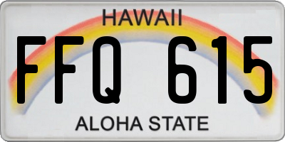 HI license plate FFQ615