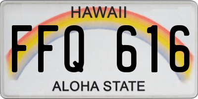 HI license plate FFQ616