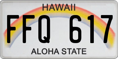 HI license plate FFQ617