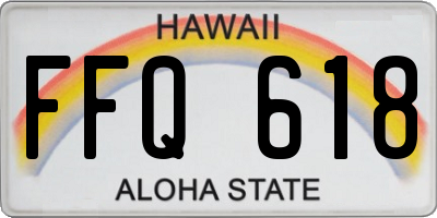 HI license plate FFQ618