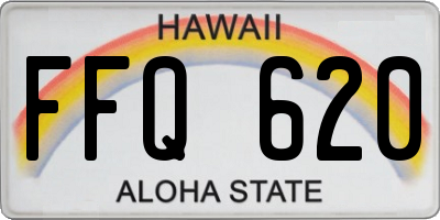 HI license plate FFQ620