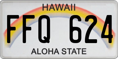 HI license plate FFQ624