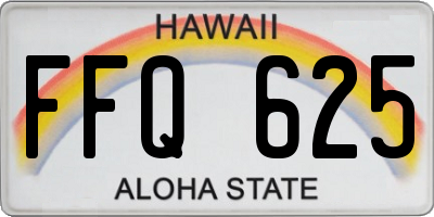 HI license plate FFQ625