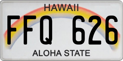 HI license plate FFQ626