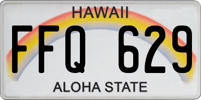HI license plate FFQ629