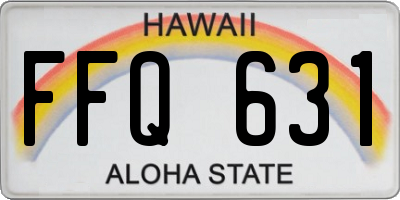 HI license plate FFQ631