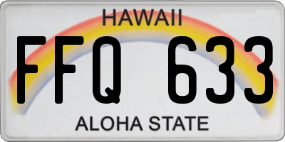 HI license plate FFQ633