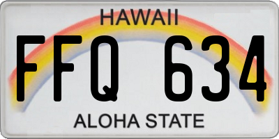 HI license plate FFQ634
