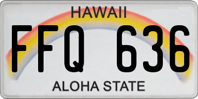 HI license plate FFQ636