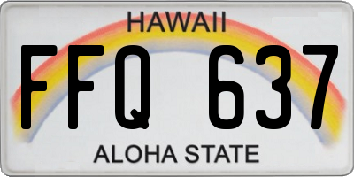 HI license plate FFQ637
