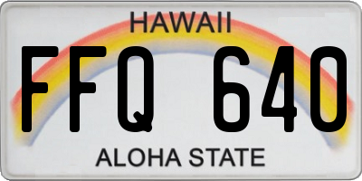 HI license plate FFQ640