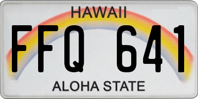HI license plate FFQ641