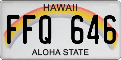 HI license plate FFQ646