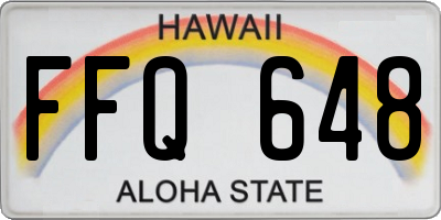 HI license plate FFQ648