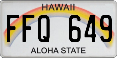 HI license plate FFQ649