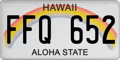 HI license plate FFQ652
