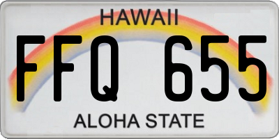 HI license plate FFQ655