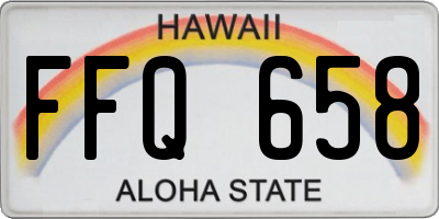 HI license plate FFQ658