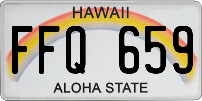 HI license plate FFQ659