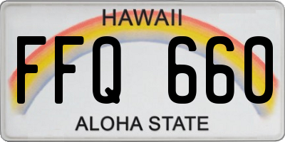 HI license plate FFQ660
